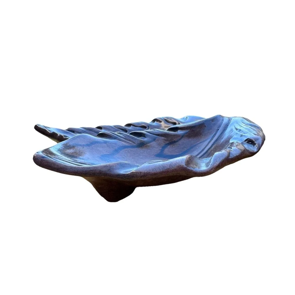 California Originals 77 USA Leaf Decorative‎ Serving Dish Brown Glaze Finish
